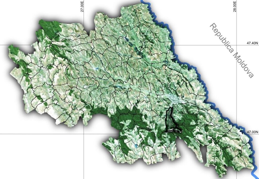 Harta comunei Ciurea, județul Iași