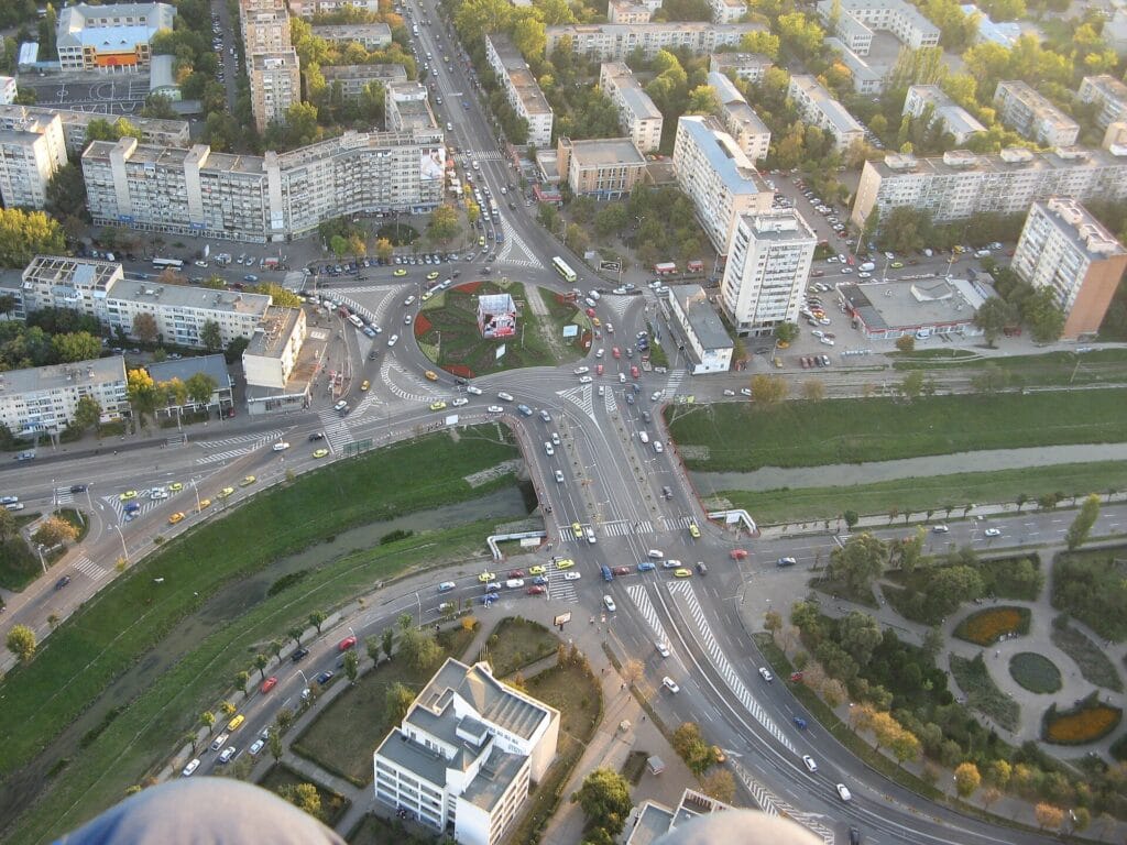 Cabinet Stomatologic Iași – Urgențe Non-Stop | Dr. Graur Romeo Podu Roș, Iași – intersecția de peste Bahlui, vedere aeriană