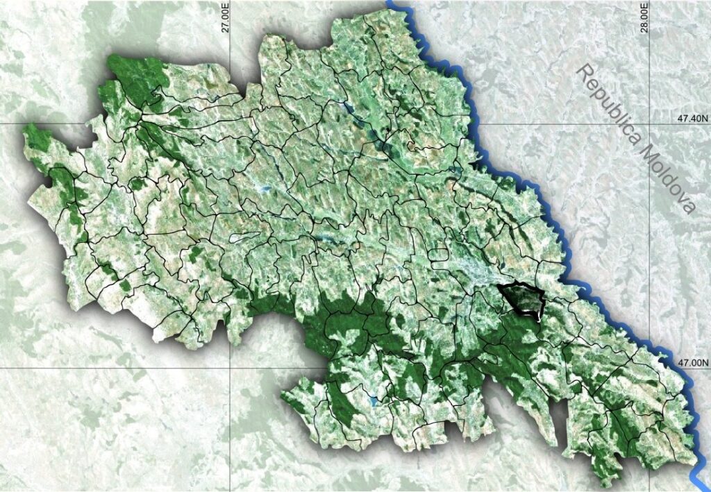 Harta comunei Tomești, județul Iași